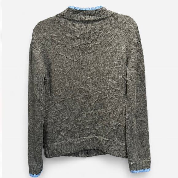 Burberry Black Label Wool Quarter Zip Sweater Plaid Panel Size Small - Picture 3 of 8